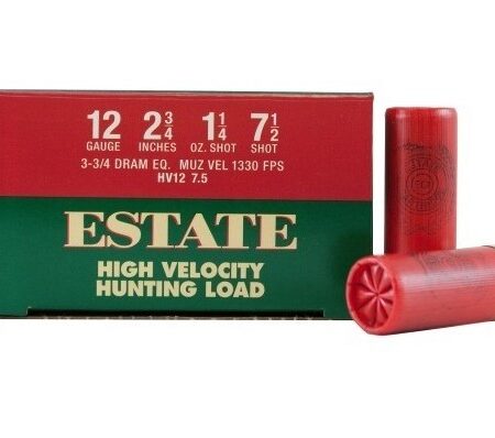 Estate Hunting High Velocity Load 12 Gauge 2-3/4" 1 1/4 oz #7.5 Lead Shot- Box of 25