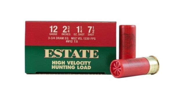 Estate Hunting High Velocity Load 12 Gauge 2-3/4" 1 1/4 oz #7.5 Lead Shot- Box of 25