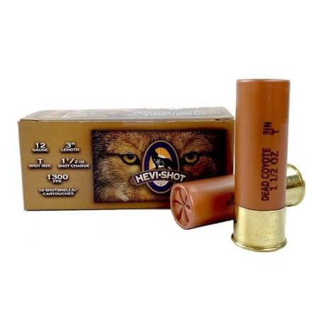 Hevi-Shot Dead Coyote Predator Control 12 Gauge 3" 1-1/2 oz T size Tungsten Shot- Lead Free- Box of 10
