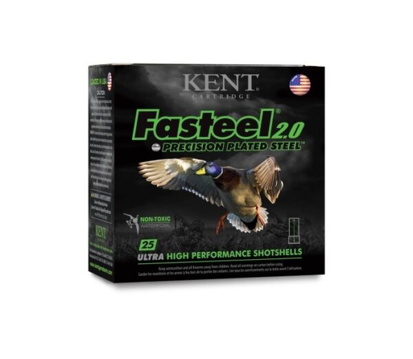 Kent Precision Fasteel 2.0 12 Gauge 3-1/2" 1-3/8 oz BBB Non-Toxic Zinc-Plated Steel Shot- Box of 25