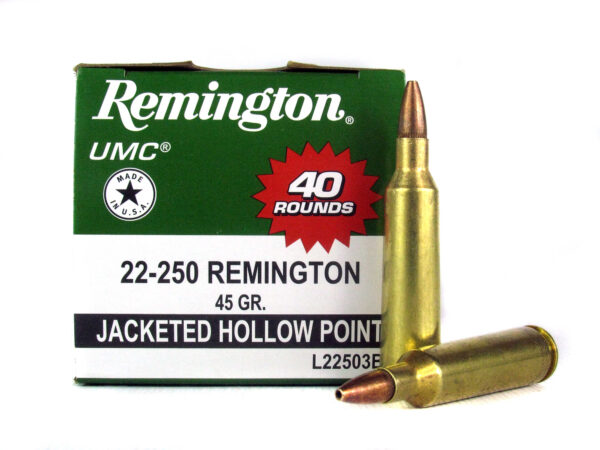 Remington UMC .22-250 Remington 45 Gr. Jacketed Hollow Point- Box of 40