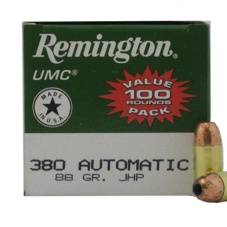 Remington UMC .380 ACP 88 Gr. Jacketed Hollow Point- Value Pack of 100