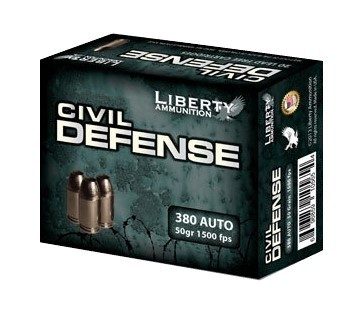 Liberty Civil Defense .380 ACP 50 Gr. Fragmenting Hollow Point- Lead-Free- Box of 20