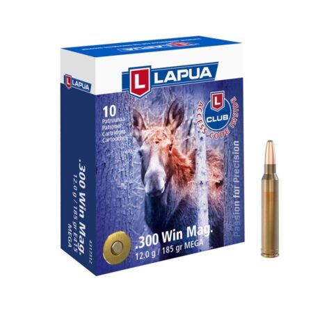 Lapua .300 Winchester Magnum 185 Gr. Mega Soft Point-Box of 10