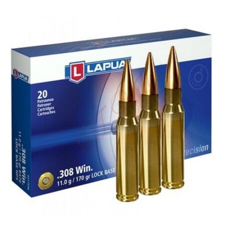 Lapua .308 Winchester 170 Gr. Lock Base Full Metal Jacket- Box of 20
