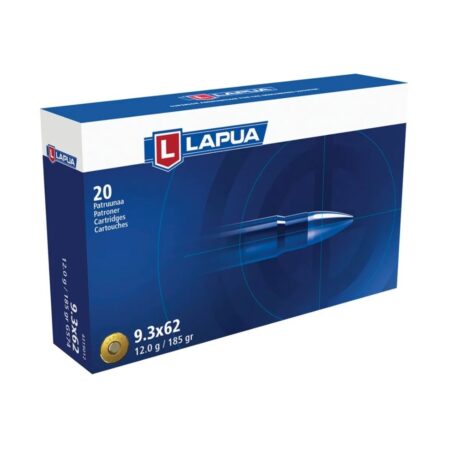 Lapua 9.3x62mm Mauser 185 Gr. Open Tip Match- Box of 20