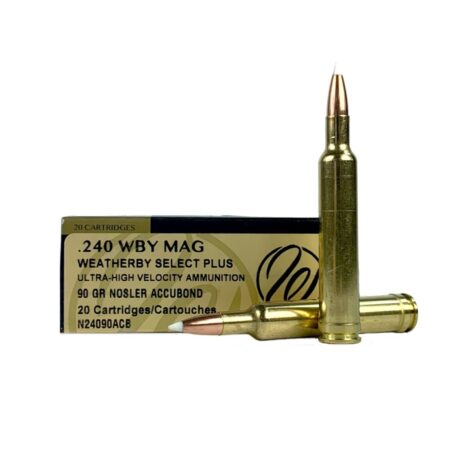 Weatherby Select Plus .240 Weatherby Magnum 90 Gr. Nosler Accubond- Box of 20