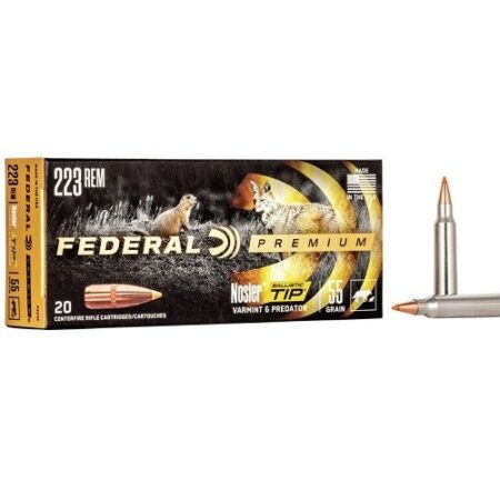 Federal Premium .223 Remington 55 Gr. Nosler Ballistic Tip Varmint- Box of 20