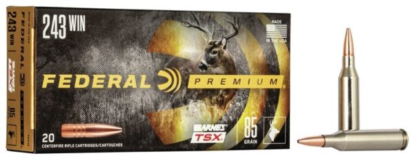 Federal Premium .243 Winchester 85 Gr. Barnes TSX- Lead Free- Box of 20