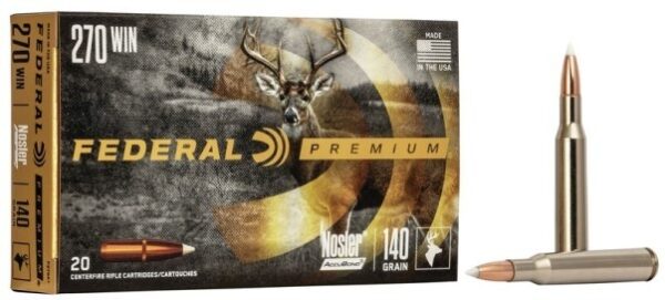 Federal Premium .270 Winchester 140 Gr. Nosler Accubond- Box of 20