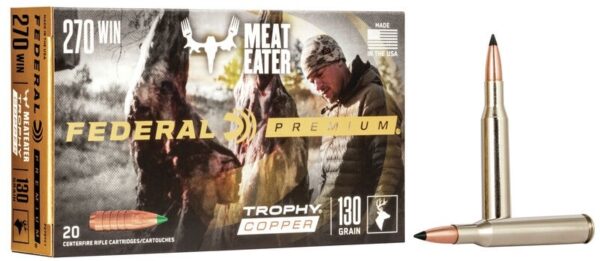 Federal Premium .270 Winchester 130 Gr. Trophy Copper Tipped Boat Tail- Lead-Free- Box of 20