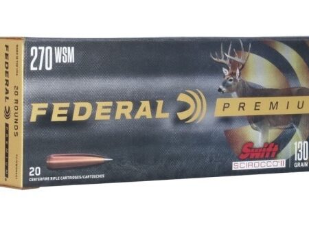 Federal Premium .270 Winchester Short Magnum (WSM) 130 Gr. Swift Scirocco II- Box of 20