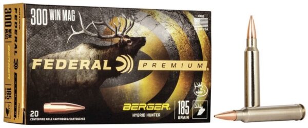Federal Premium .300 Winchester Magnum 185 Gr. Berger Hybrid Hunter- Box of 20