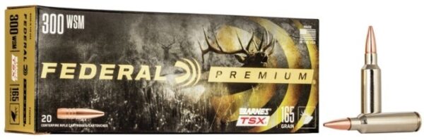 Federal Premium .300 Winchester Short Magnum (WSM) 165 Gr. Barnes TSX- Lead Free- Box of 20