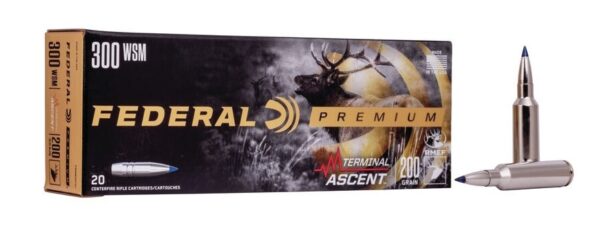 Federal Premium Terminal Ascent .300 Winchester Short Magnum(WSM) 200 Gr. Slipstream Polymer Tip- Box of 20