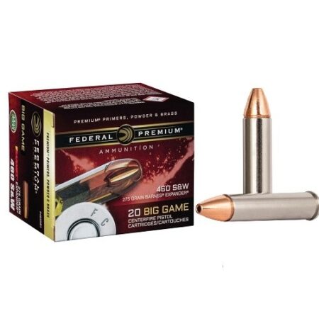 Federal Premium Big Game .460 S&W 275 Gr. Barnes Expander Hollow Point- Lead Free- Box of 20