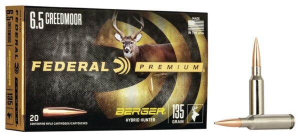 Federal Premium 6.5 Creedmoor 135 Gr. Berger Hybrid Hunter- Box of 20