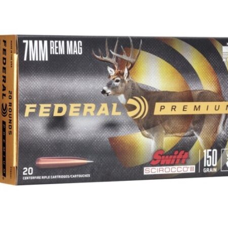 Federal Premium 7mm Remington Magnum 150 Gr. Swift Scirocco II- Box of 20
