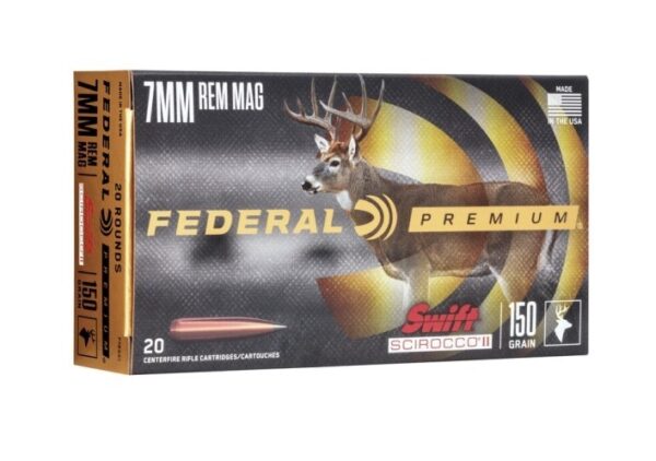Federal Premium 7mm Remington Magnum 150 Gr. Swift Scirocco II- Box of 20