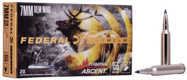 Federal Premium Terminal Ascent 7mm Remington Magnum 155 Gr. Slipstream Polymer Tip- Box of 20
