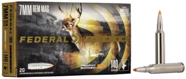 Federal Premium 7mm Remington Magnum 140 Gr. Trophy Bonded Tip- Box of 20