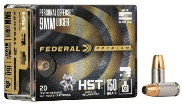 Federal Premium Personal Defense Micro 9mm Luger 150 Gr. HST Jacketed Hollow Point- Box of 20