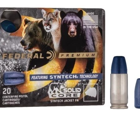 Federal Premium 9mm Luger +P 147 Gr. Solid Core Syntech Jacketed Flat Nose- Box of 20