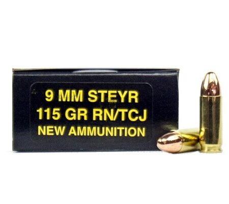 PCI 9x23mm Steyr 115 Gr. Round Nose/ TCJ- Box of 50