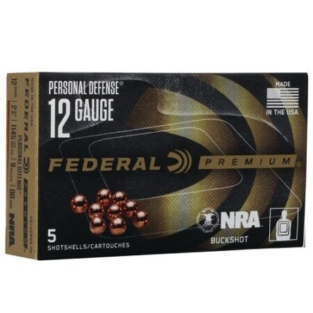 Federal Premium Personal Defense 12 Gauge 2-3/4" NRA 00 Buckshot 9 Pellets- Box of 5
