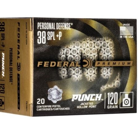 Federal Premium Personal Defense .38 Special +P 120 Gr. Punch Jacketed Hollow Point- Box of 20