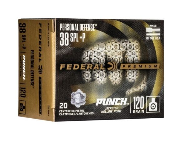 Federal Premium Personal Defense .38 Special +P 120 Gr. Punch Jacketed Hollow Point- Box of 20
