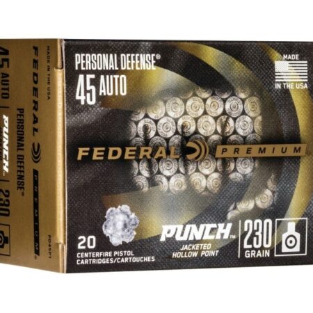 Federal Premium Personal Defense .45 ACP 230 Gr. Punch Jacketed Hollow Point- Box of 20