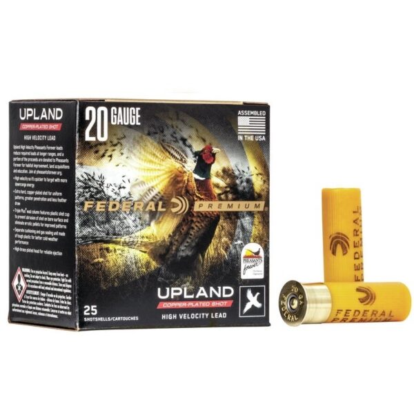 Federal Premium Upland 20 Gauge 2-3/4" 1oz High Velocity Copper-Plated #7-1/2 Shot- Box of 25