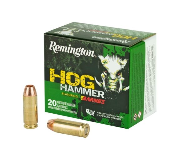 Remington Hog Hammer 10mm Auto 155 Gr. Barnes XPB Solid Copper Hollow Point- Lead-Free- Box of 20