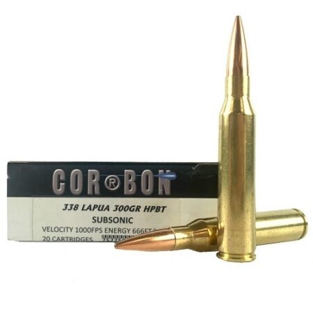 Cor-Bon Performance Match .338 Lapua 300 Gr. Subsonic Hollow Point Boat Tail- Box of 20