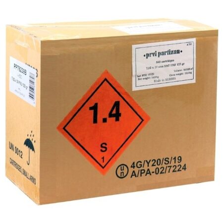 Prvi Partizan 7.62x39mm 123 Gr. M67 Full Metal Jacket- Case of 840