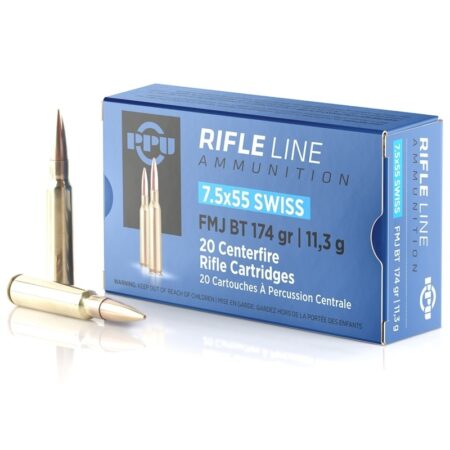 Prvi Partizan 7.5x55mm Swiss 174 Gr. Full Metal Jacket Boat Tail- Box of 20