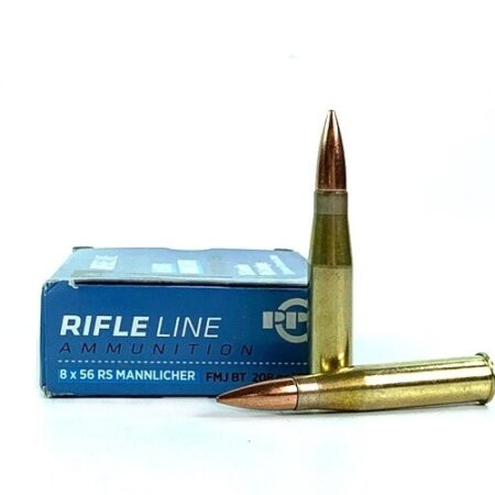 Prvi Partizan 8x56mm Rimmed Hungarian (RS Mannlicher) 208 Gr. Full Metal Jacket- Box of 20