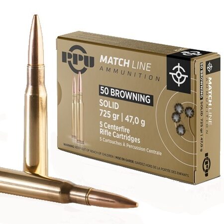 Prvi Partizan Match .50 BMG 725 Gr. Match Solid- Box of 5
