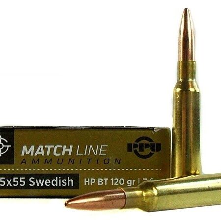 Prvi Partizan Match 6.5x55mm Swedish Mauser 120 Gr. Hollow Point Boat Tail- Box of 20