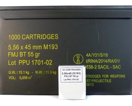 Prvi Partizan 5.56x45mm 55 Gr. NATO M193 Full Metal Jacket Boat Tail- Ammo Can of 1,000