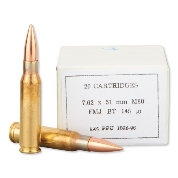 Prvi Partizan 7.62x51mm NATO 145 Gr. M80 Full Metal Jacket Boat Tail- Box of 20