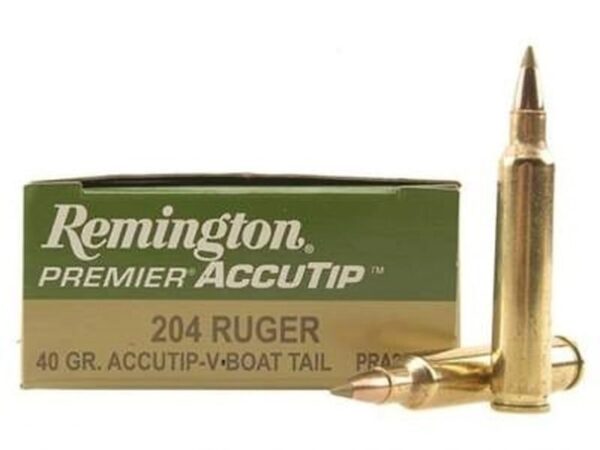 Remington Premier .204 Ruger 40 Gr. AccuTip-V Boat Tail- Box of 20