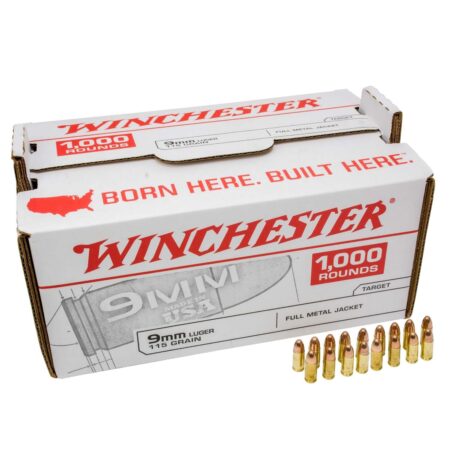 Winchester USA 9mm Luger 115 Gr. FMJ- Case of 1000