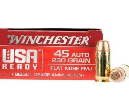 Winchester USA Ready .45 ACP 230 Gr. Full Metal Jacket Flat Nose- Box of 50