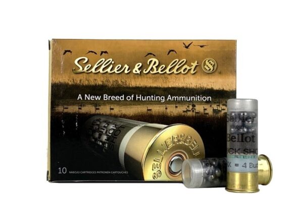 Sellier & Bellot 12 Gauge 2-3/4" #4 Buckshot 21 Pellets- Box of 10
