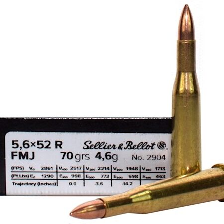 Sellier & Bellot .22 Savage (5.6x52mm) 70 Gr. FMJ- Box of 20