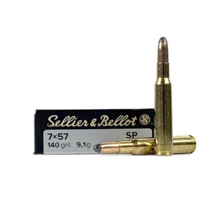 Sellier & Bellot 7mm Mauser (7x57mm) 140 Gr. Semi-Jacketed Soft Point- Box of 20