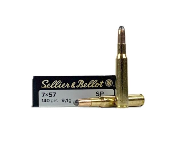 Sellier & Bellot 7mm Mauser (7x57mm) 140 Gr. Semi-Jacketed Soft Point- Box of 20