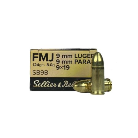 Sellier & Bellot 9mm Luger 124 Gr. Full Metal Jacket- Box of 50